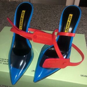 Off White Zip Tie Mule